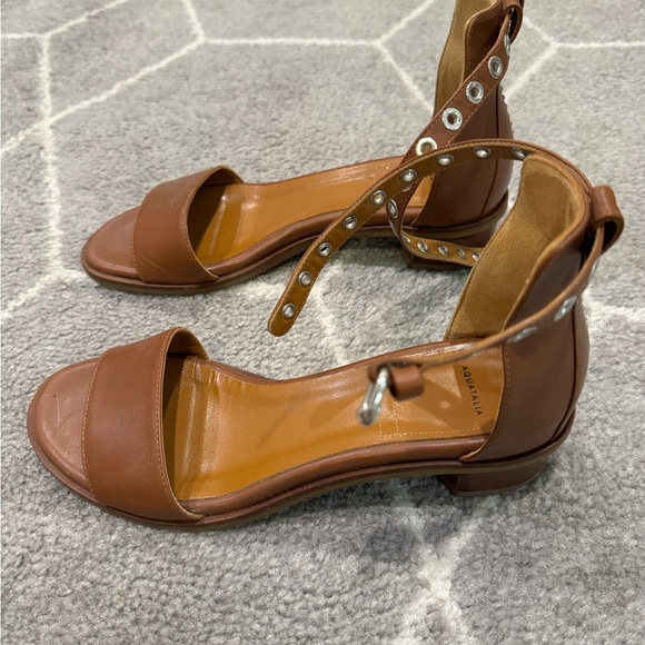 Aquatalia Rosalie Leather Sandal in Cognac Size 8 - Picture 5 of 7
